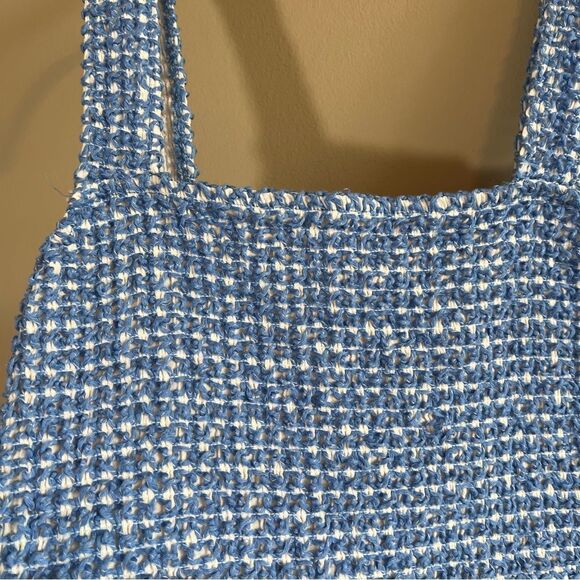 ✨ Zara Women’s Blue White Crop Top Large - Picture 2 of 7